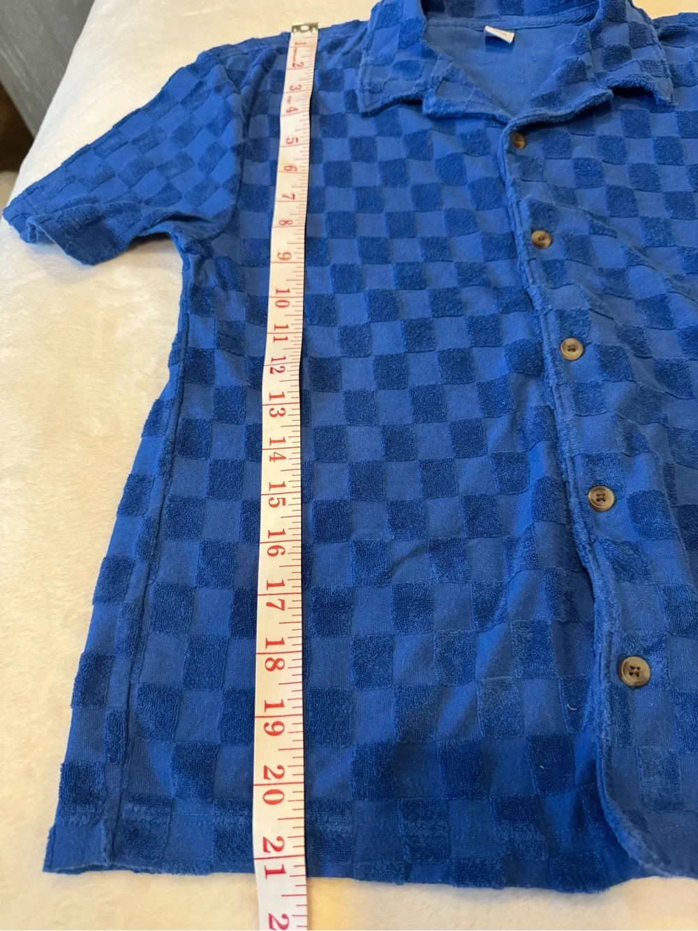 Old Navy Royal Blue Check Terry Pajama Set